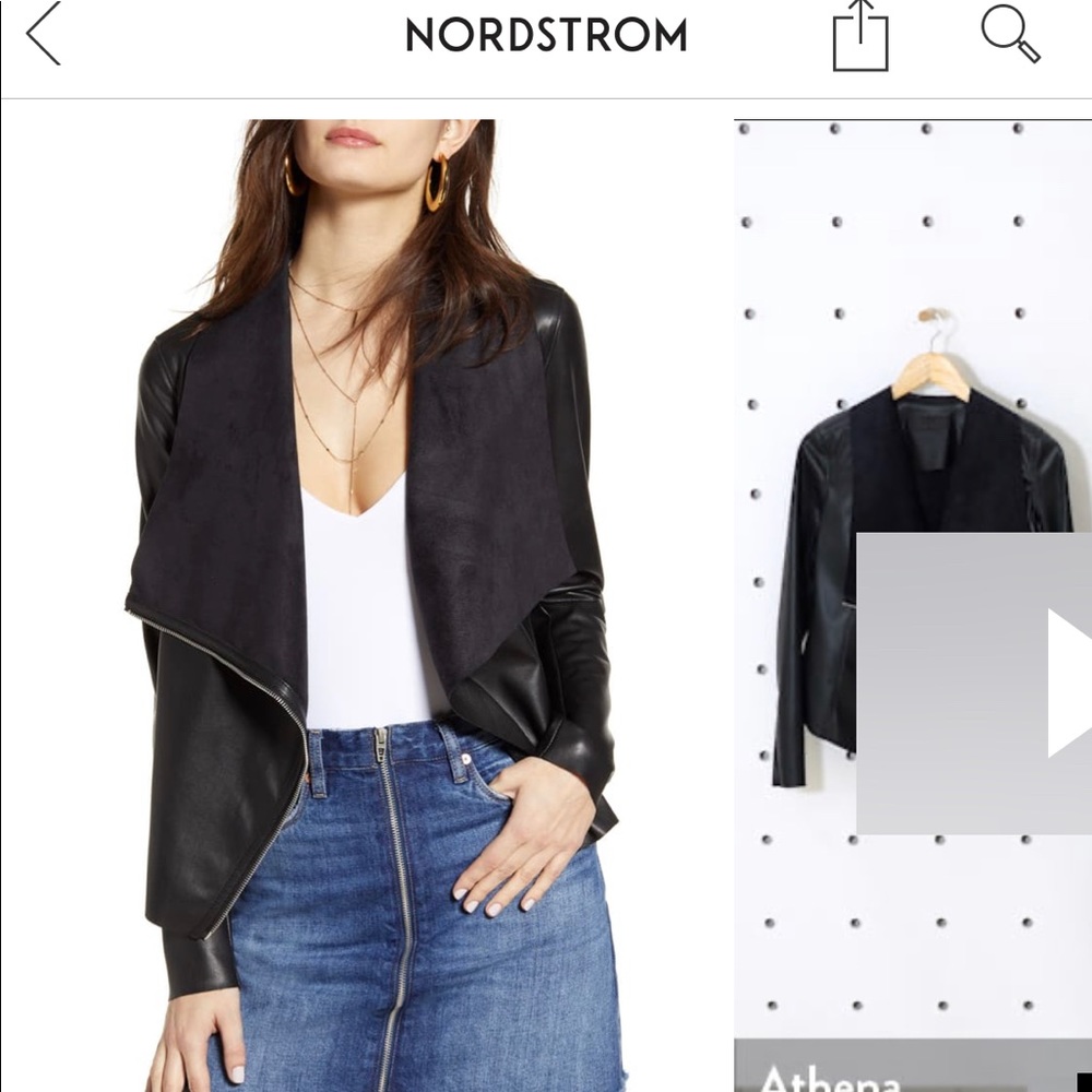 BlankNYC Faux Leather Drape Jacket